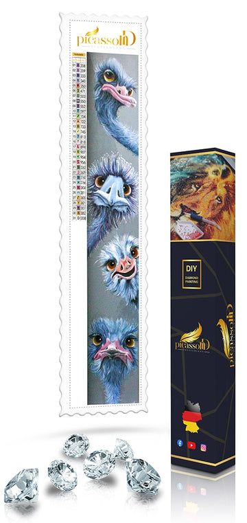Diamond Painting - Vier blaue Strauße