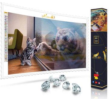Diamond Painting - Katze mit dem Mindset eines Tigers