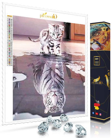 Diamond Painting - Katze mit unfassbarem Mindset