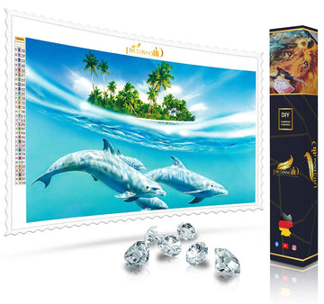 Diamond Painting - Delfine an der einsamen Insel
