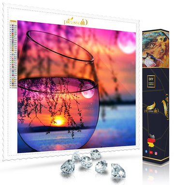 Diamond Painting - Sonnenuntergang im Glas