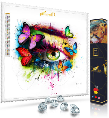 Diamond Painting - Blick durch Schmetterlinge 50x50 cm