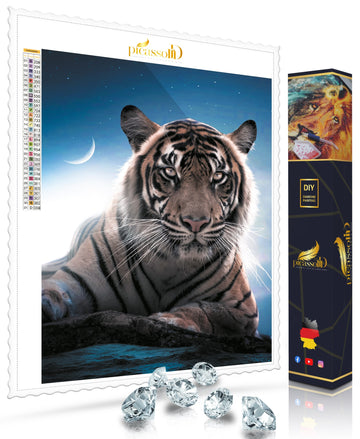 Diamond Painting - Mondschein Tiger 50x60 cm