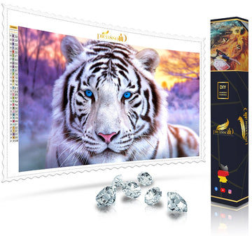 Diamond Painting - Ice Tiger Blue Eyes 50x75 cm