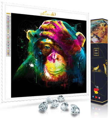 Diamond Painting - Verspielter Affe 50x50 cm