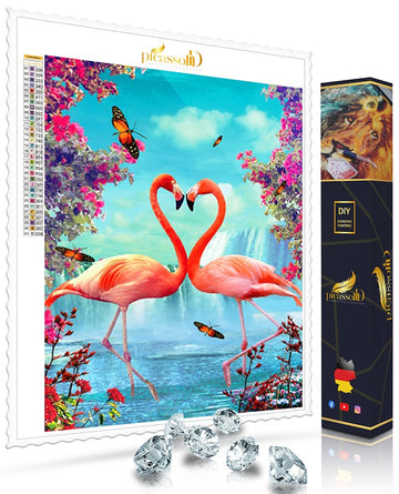 Diamond Painting - Flamingos der Liebe 40x60 cm