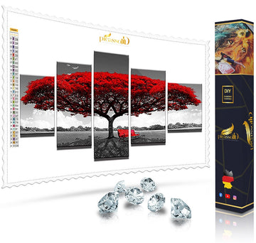 Diamond Painting - XXL-Einsamer Baum in Red