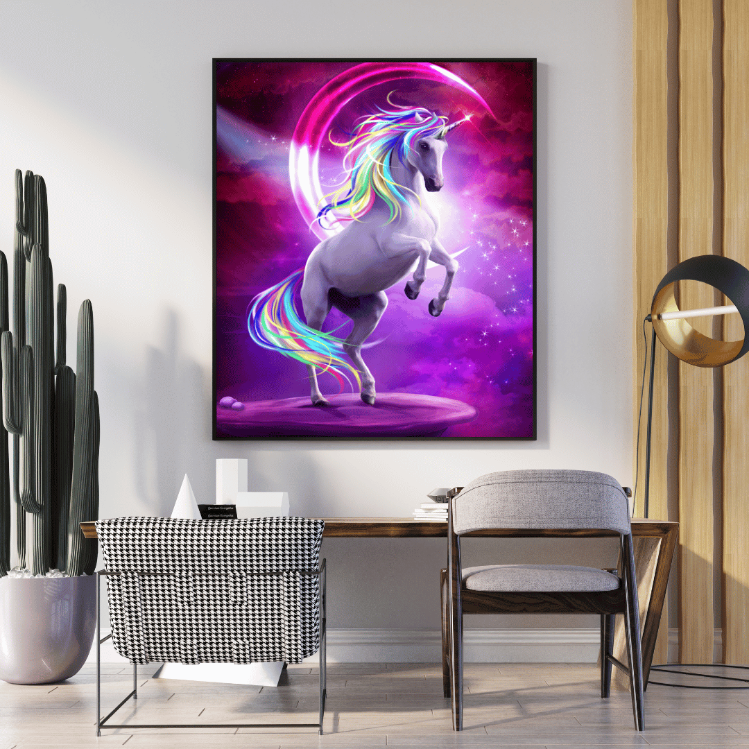 Diamond Painting - Einhorn im Regenbogenland 50x60 cm