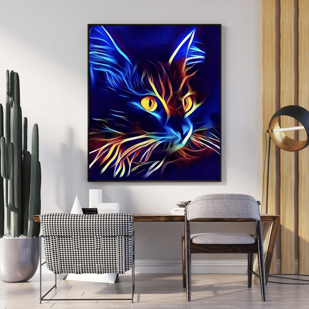 Diamond Painting - Leuchtende Katze