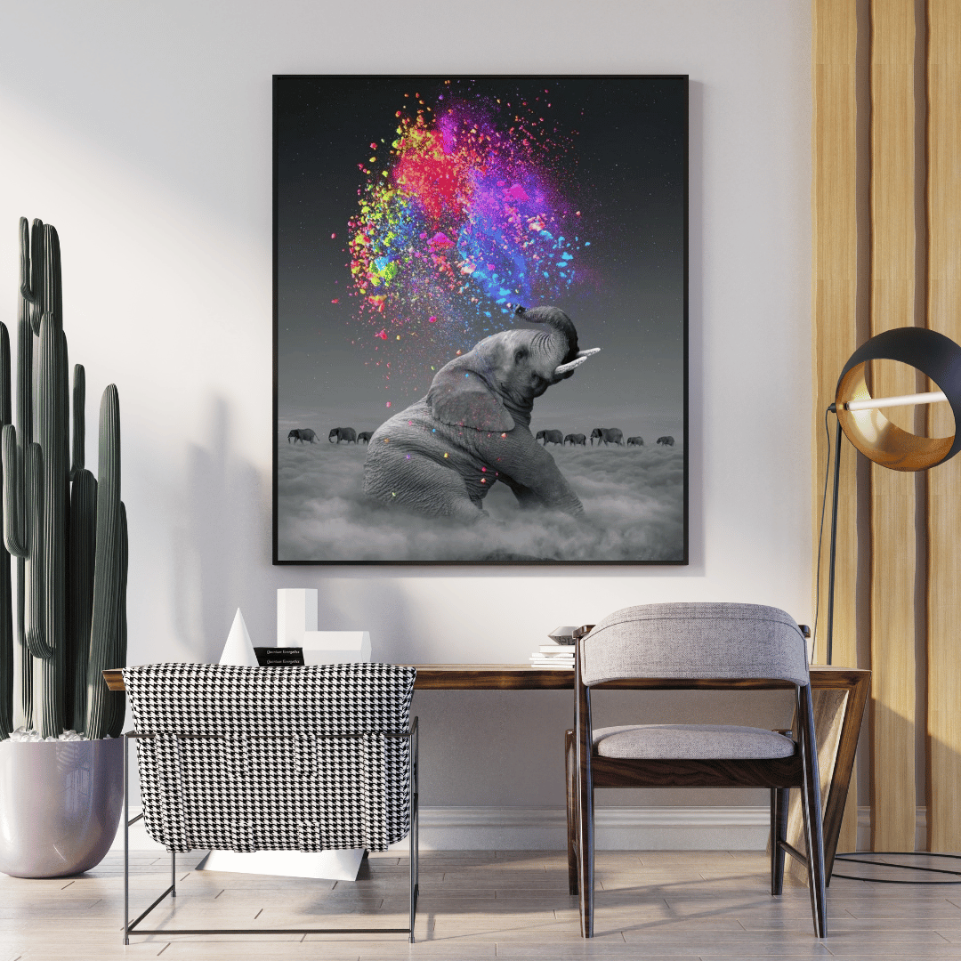 Diamond Painting - Farbenfroher Elefant