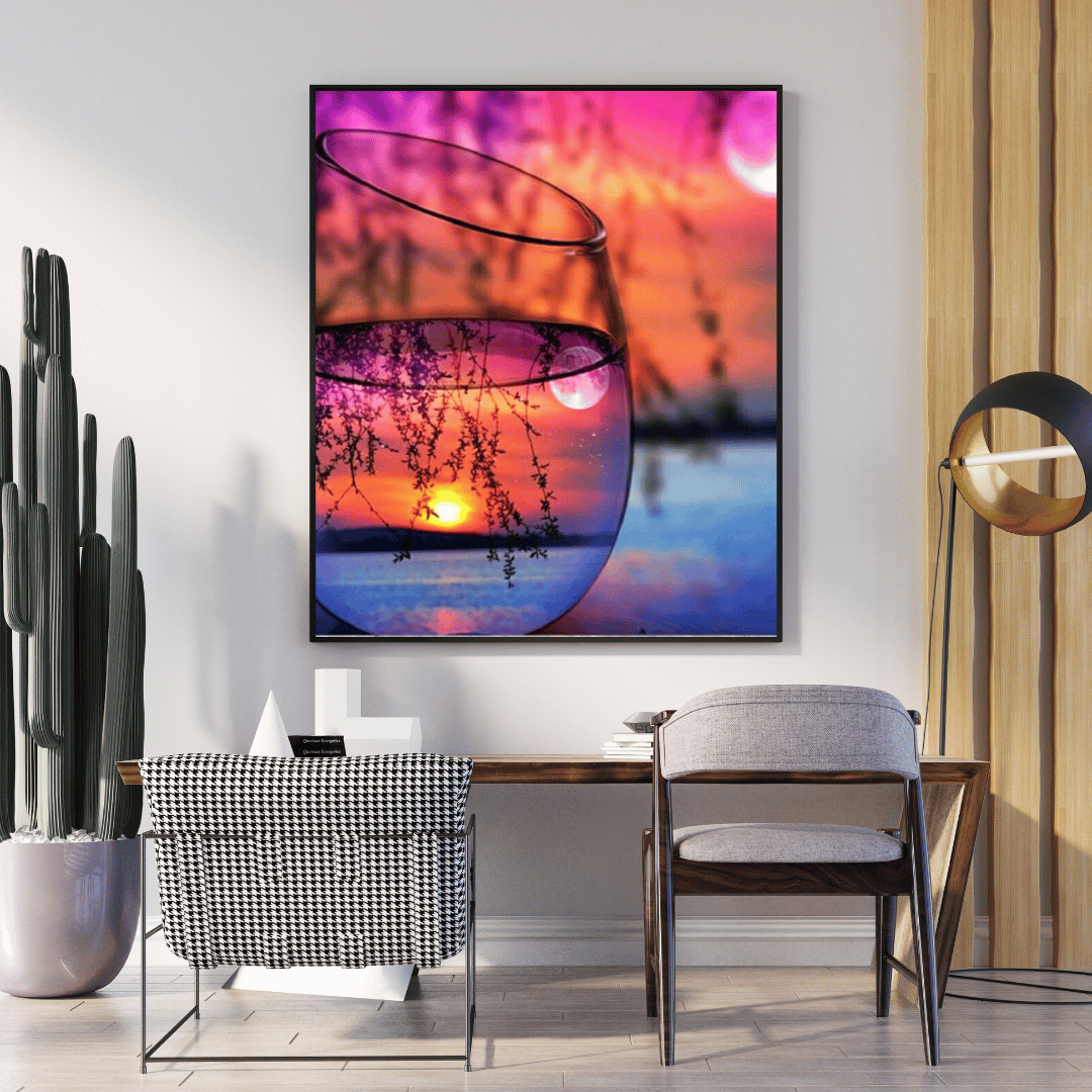 Diamond Painting - Sonnenuntergang im Glas