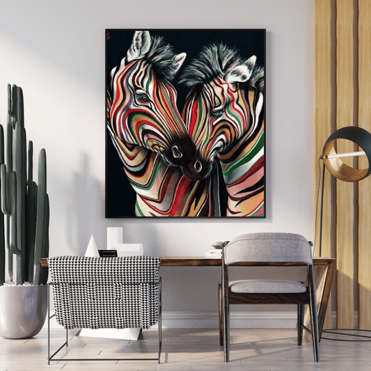 Diamond Painting - Verliebtes Zebrapaar 40x55 cm