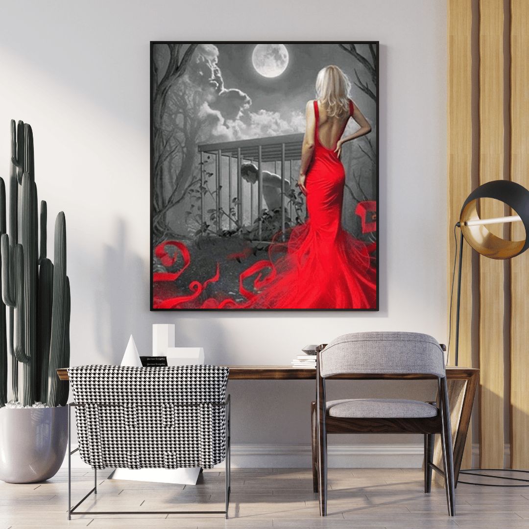 Diamond Painting - Mystische Lady in Red 50x70 cm