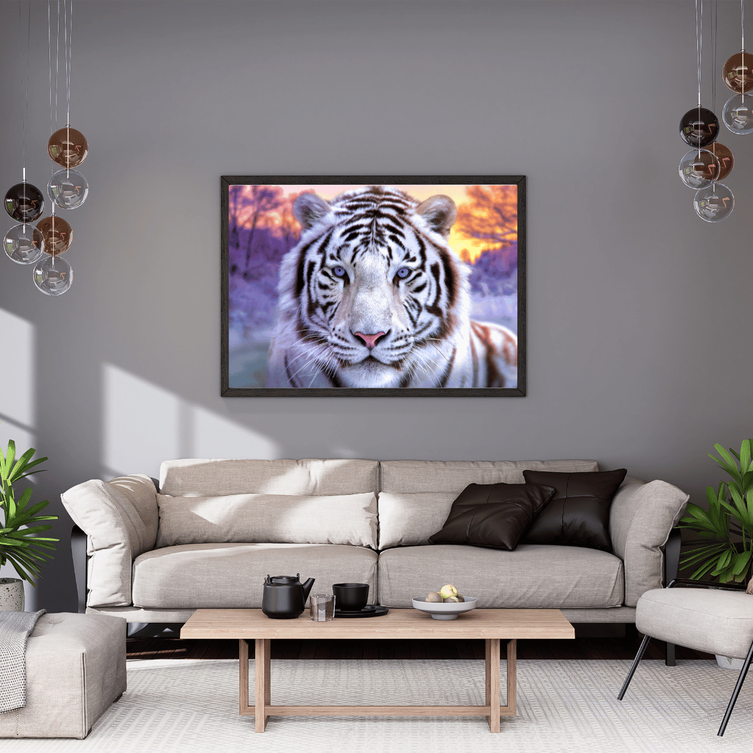 Diamond Painting - Ice Tiger Blue Eyes 50x75 cm