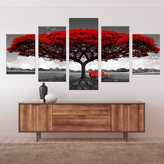 Diamond Painting - XXL-Einsamer Baum in Red