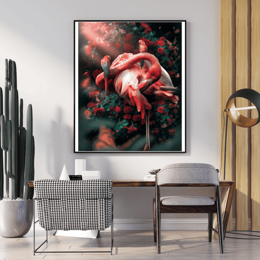 Diamond Painting - Flamingos Junglewelt 50x50 cm
