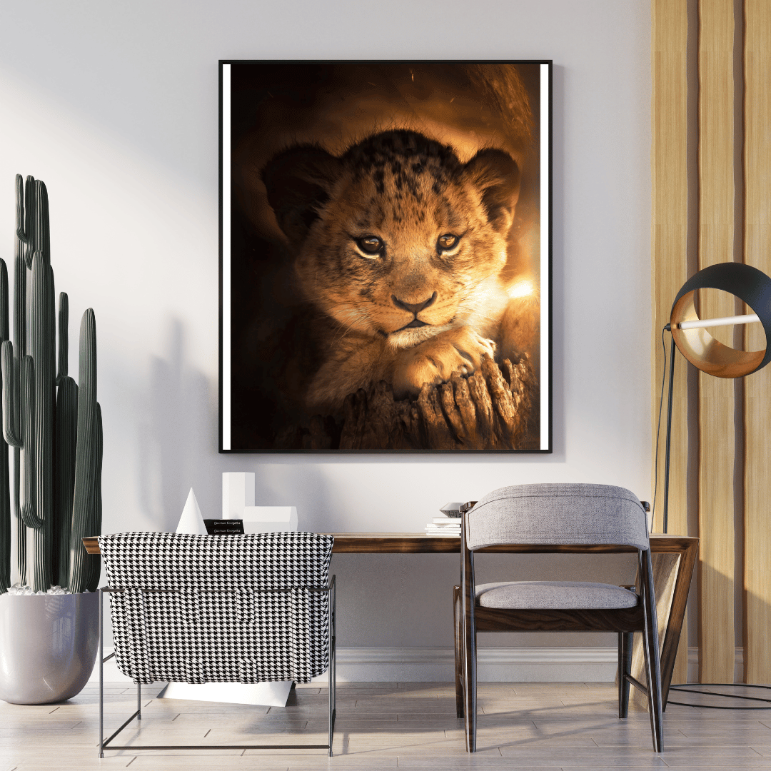 Diamond Painting - Goldener Baby Löwe 50x65 cm