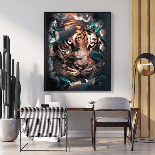 Diamond Painting - Tigerblick im Jungle 50x60 cm