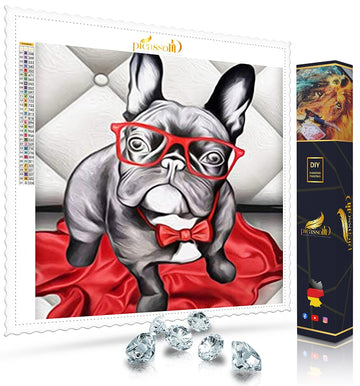 Diamond Painting - Stylischer Hund mit Fliege