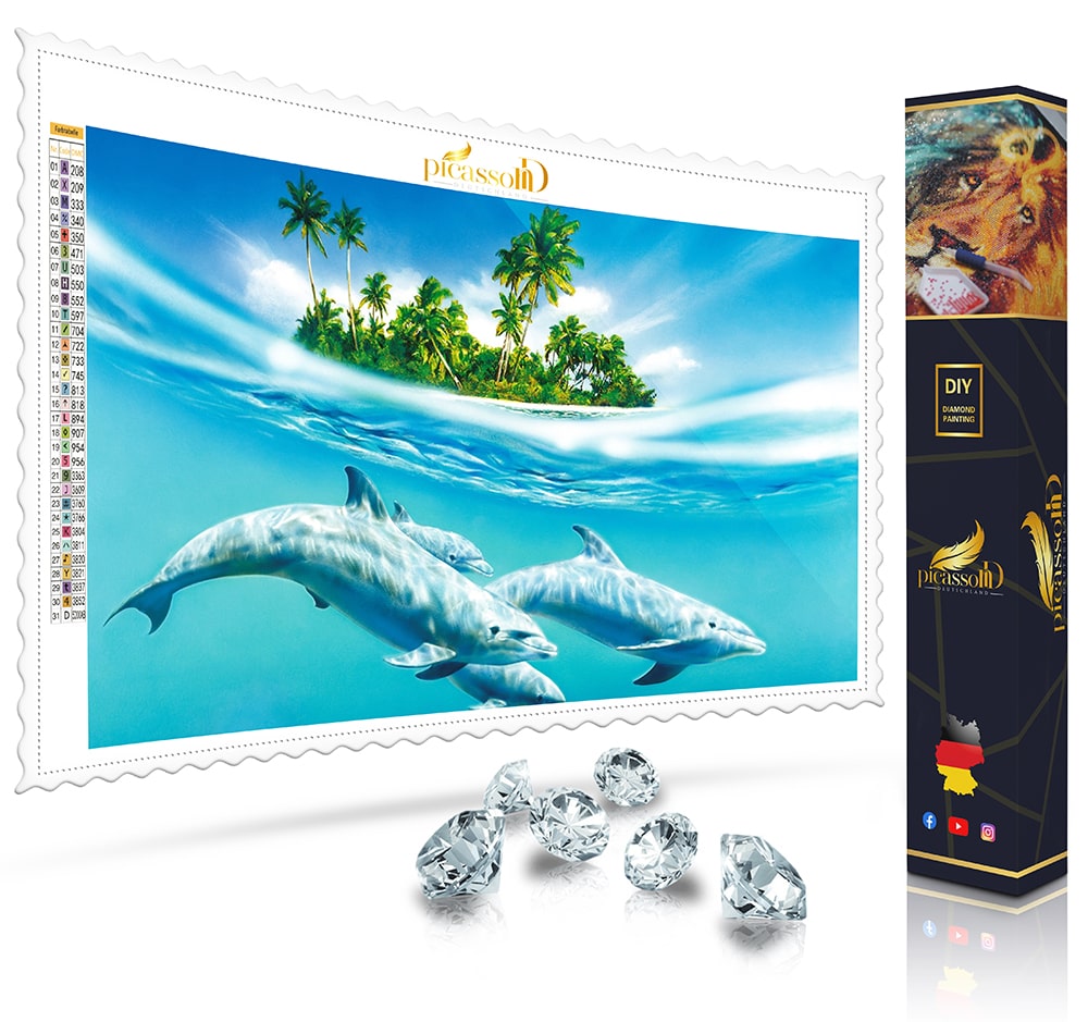 Diamond Painting - Delfine an der einsamen Insel