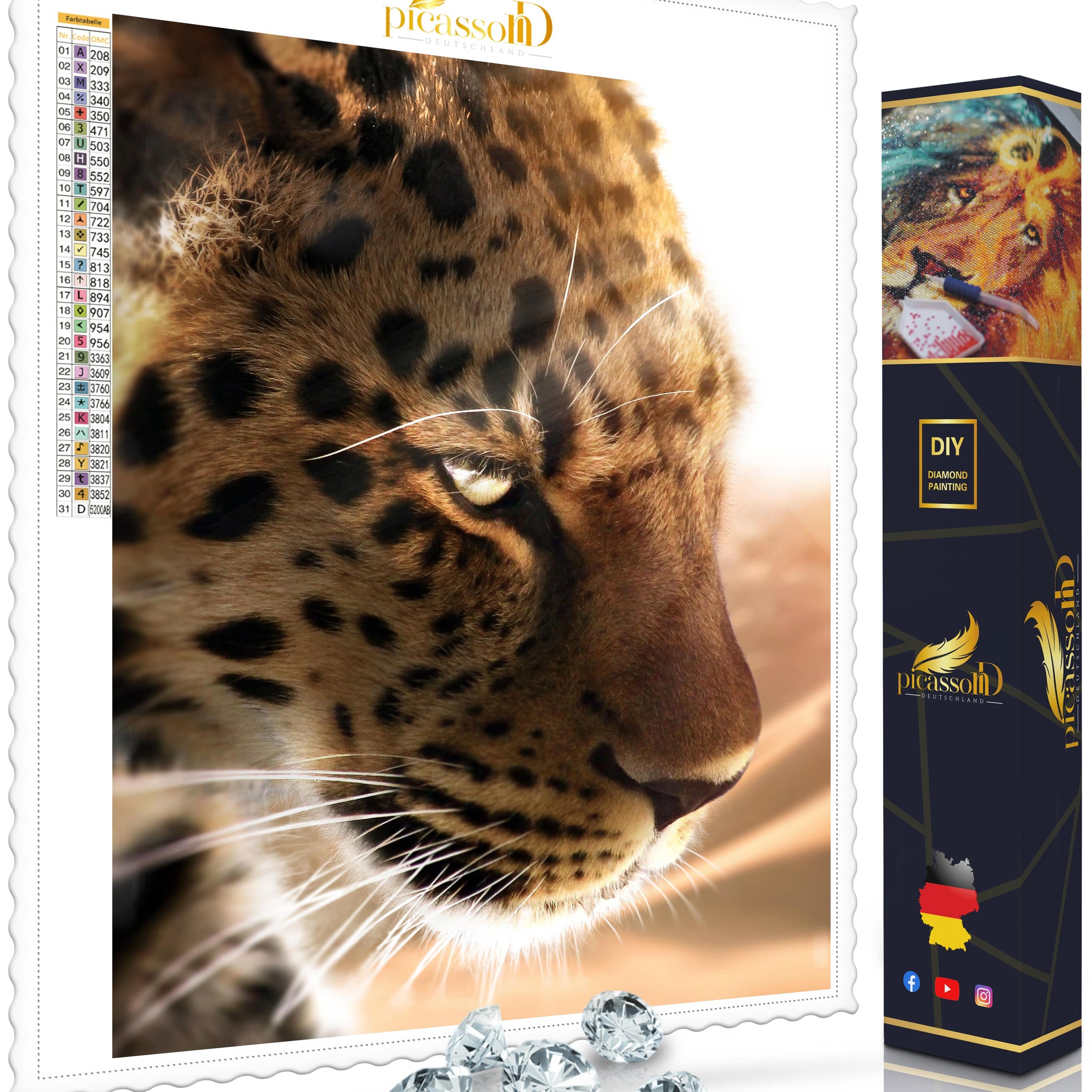 Diamond Painting - Golden Leopard 40x60 cm