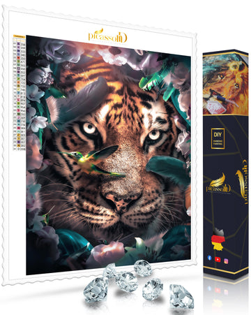 Diamond Painting - Tigerblick im Jungle 50x60 cm