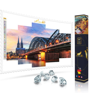 Diamond Painting - XXL-Köln bei Abenddämmerung