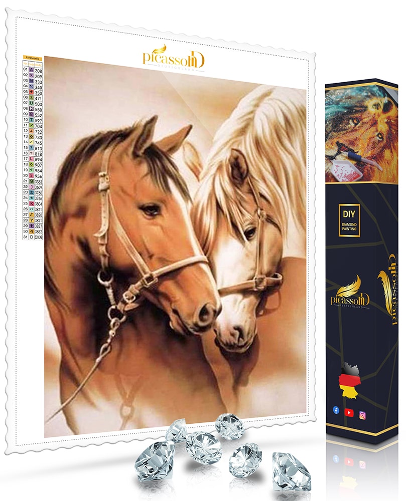 Diamond Painting - Verliebtes Pferdepaar 50x65 cm