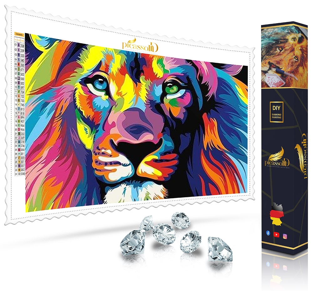 Diamond Painting - Löwe der tausend Farben 40x50 cm
